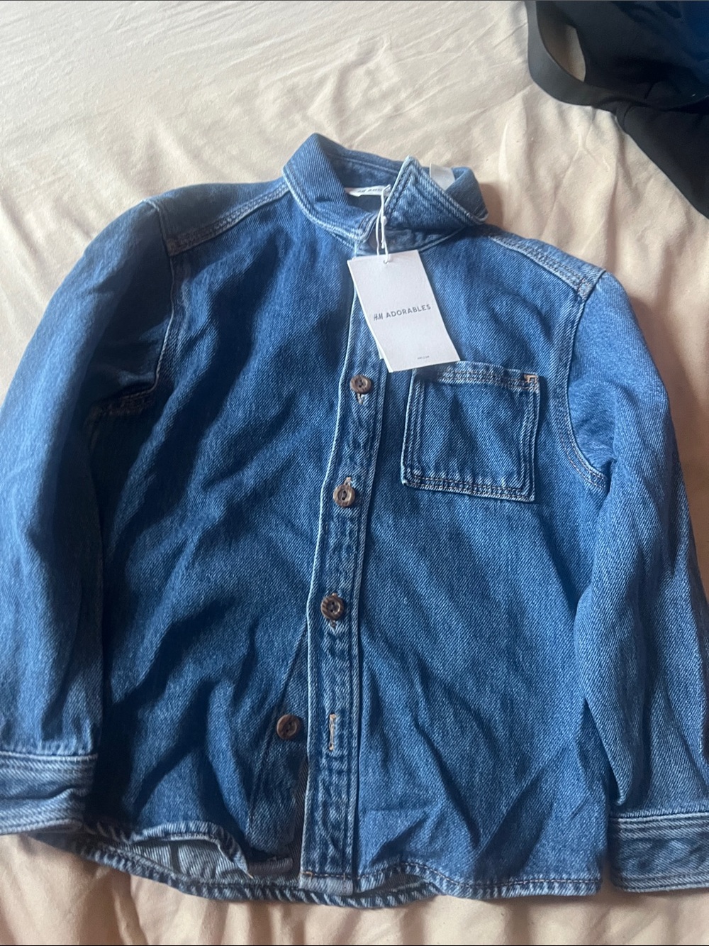 Kids Denim Shirt Jacket in Blue by